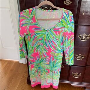 Lilly Pulitzer beacon T-shirt dress tiki pink royal lime